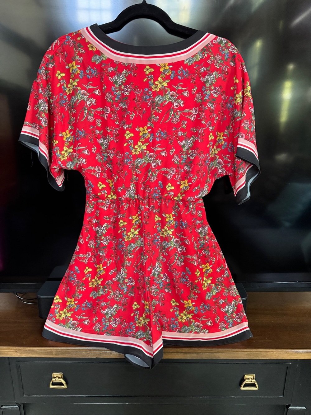Alice + Olivia Bright Red Romper